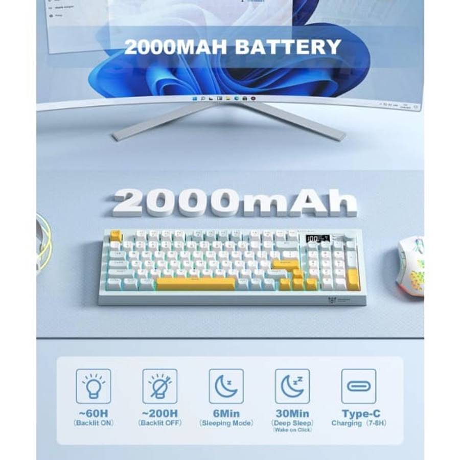 Onikuma G80 Tri Mode Wireless Gaming Keyboard