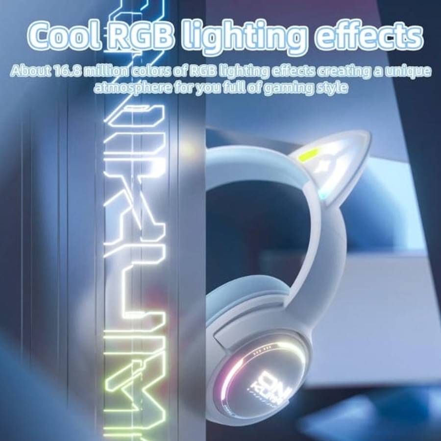 ONIKUMA GT838 Cat Ear Wireless Gaming Headset  Blue