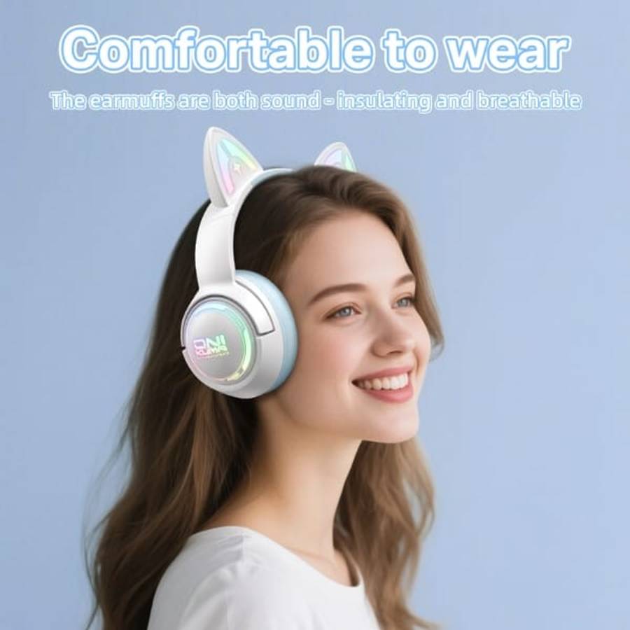 ONIKUMA GT838 Cat Ear Wireless Gaming Headset  Blue