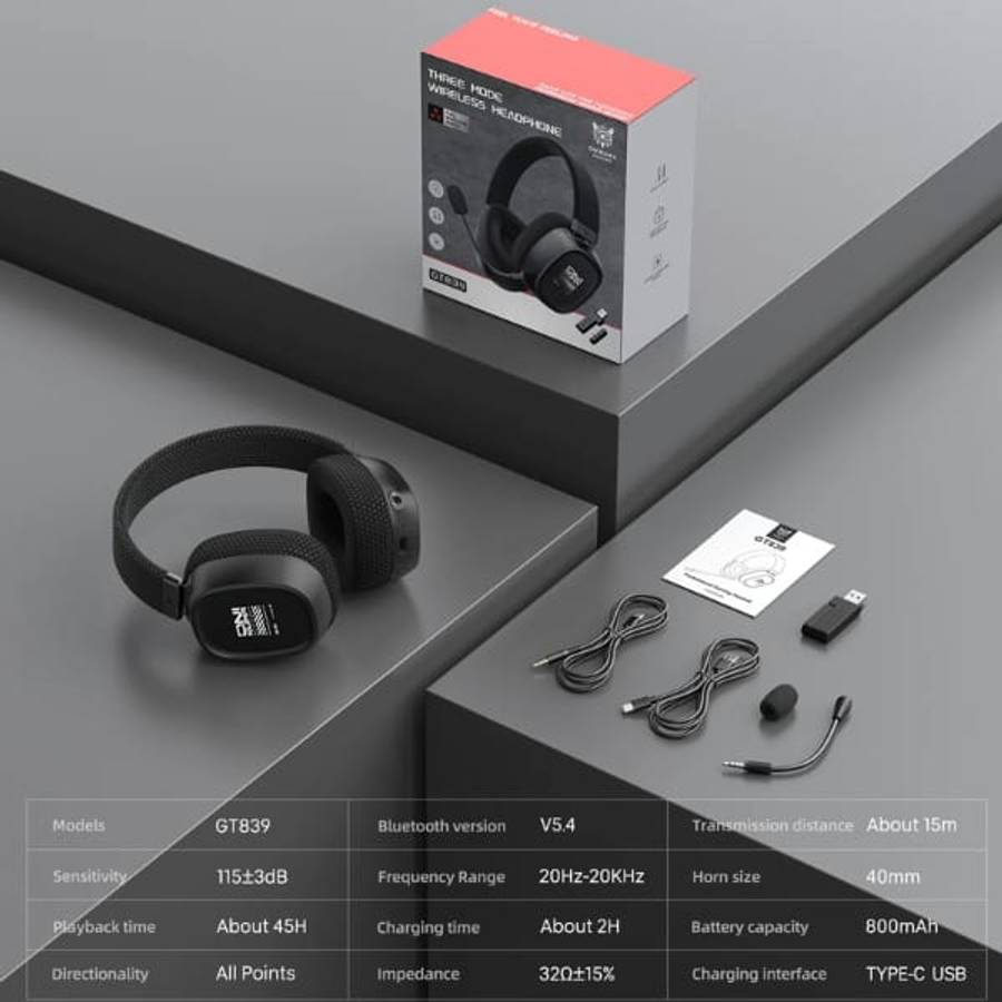 ONIKUMA GT839 Tri-Mode Wireless Headphones