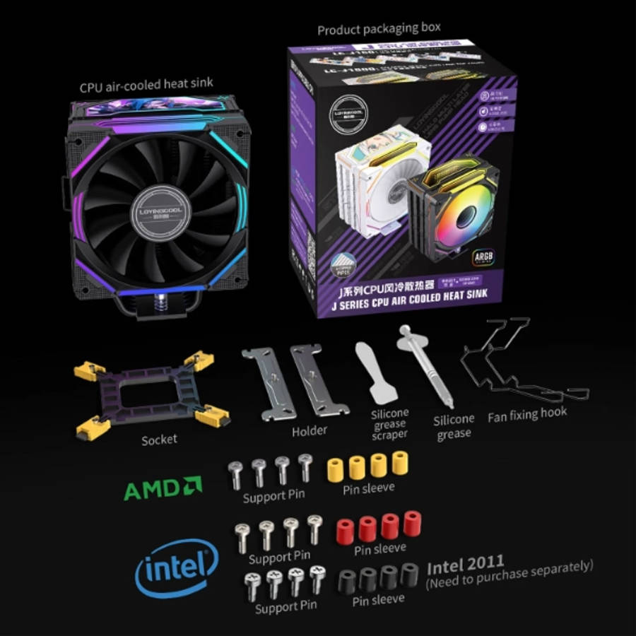 LovingCool J160 CPU Air Cooler  White