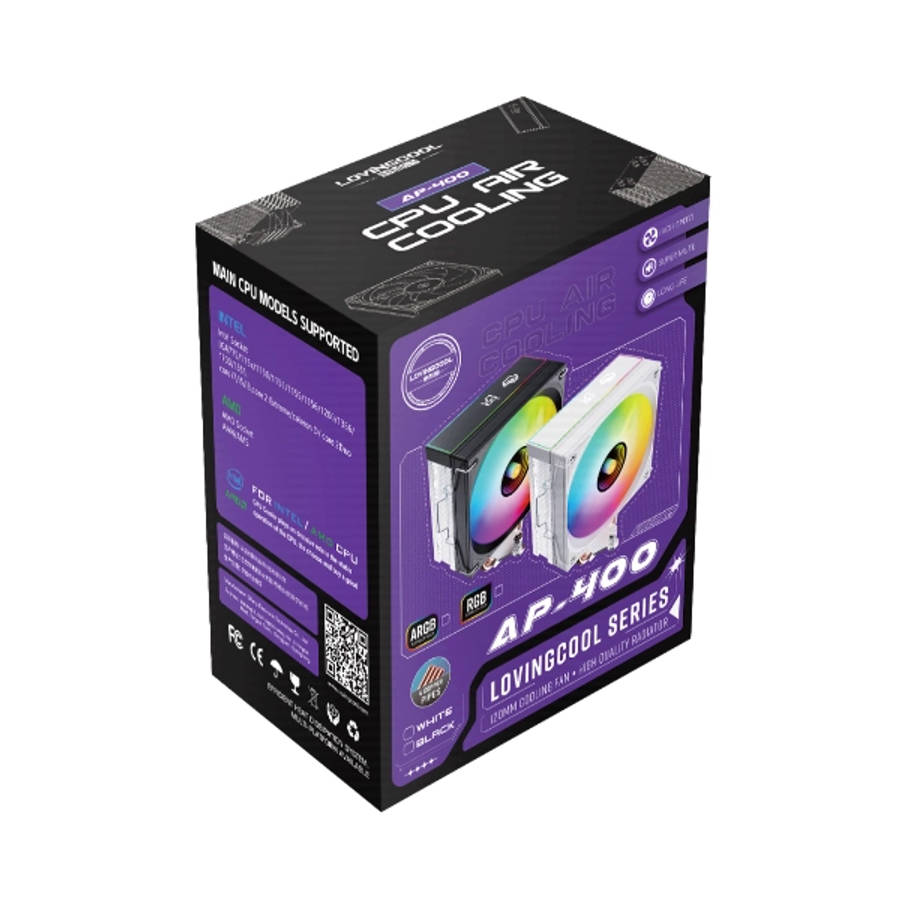 LovingCool AP-400 CPU Air Cooler  White