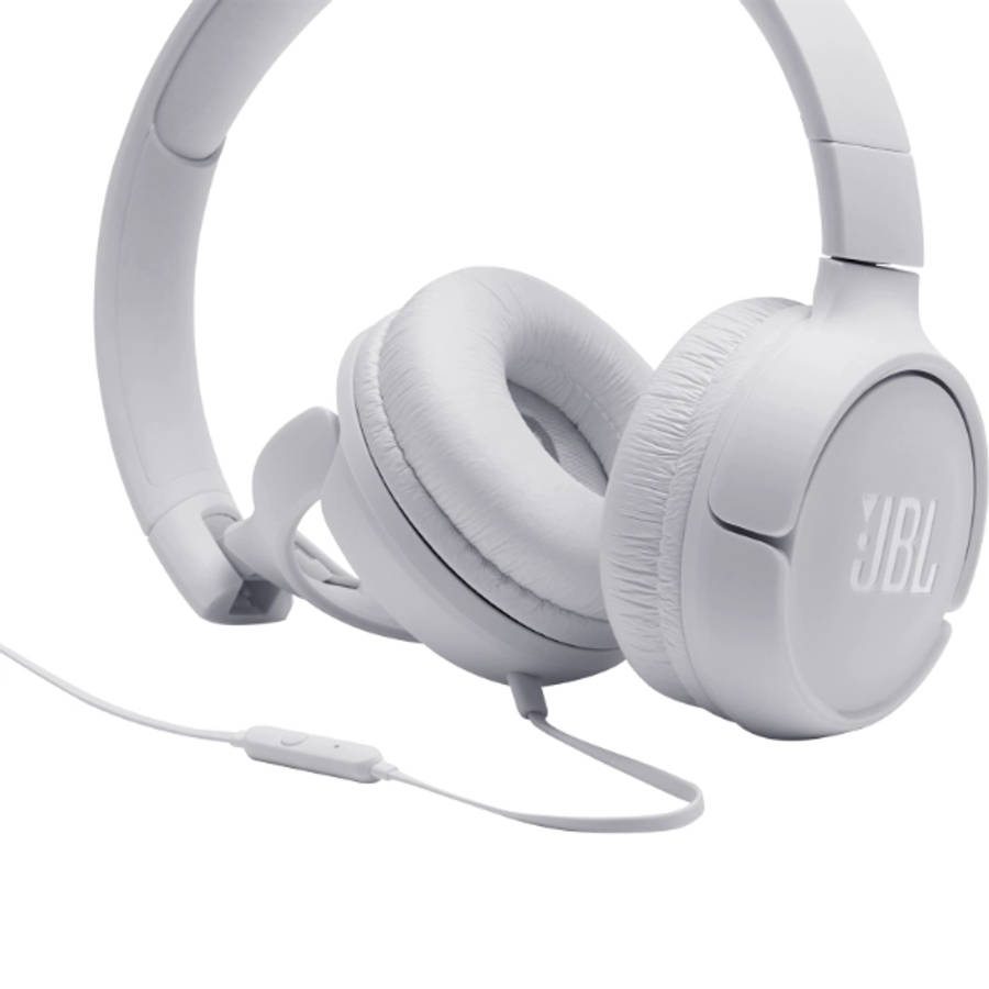 JBL Tune 500 Wired On Ear Headphones With Mic - White