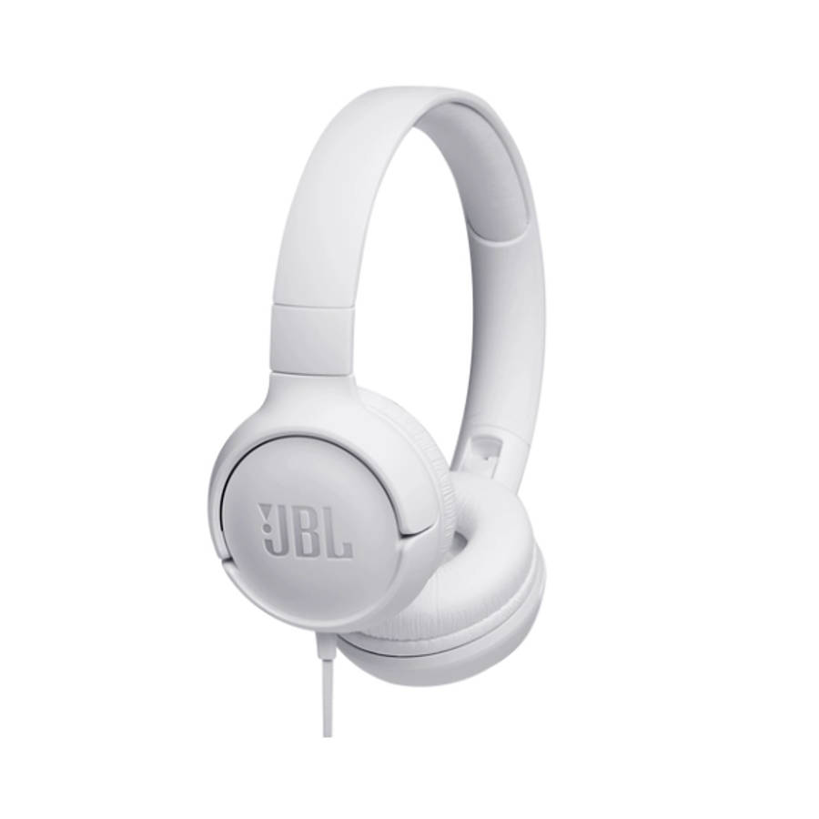 JBL Tune 500 Wired On Ear Headphones With Mic - White