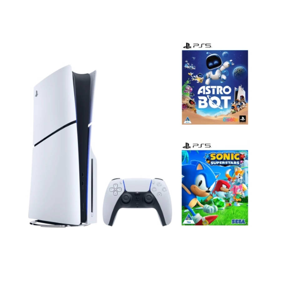 PlayStation 5 Slim Disc Edition + Astro Bot + Sonic Super Stars  Bundle