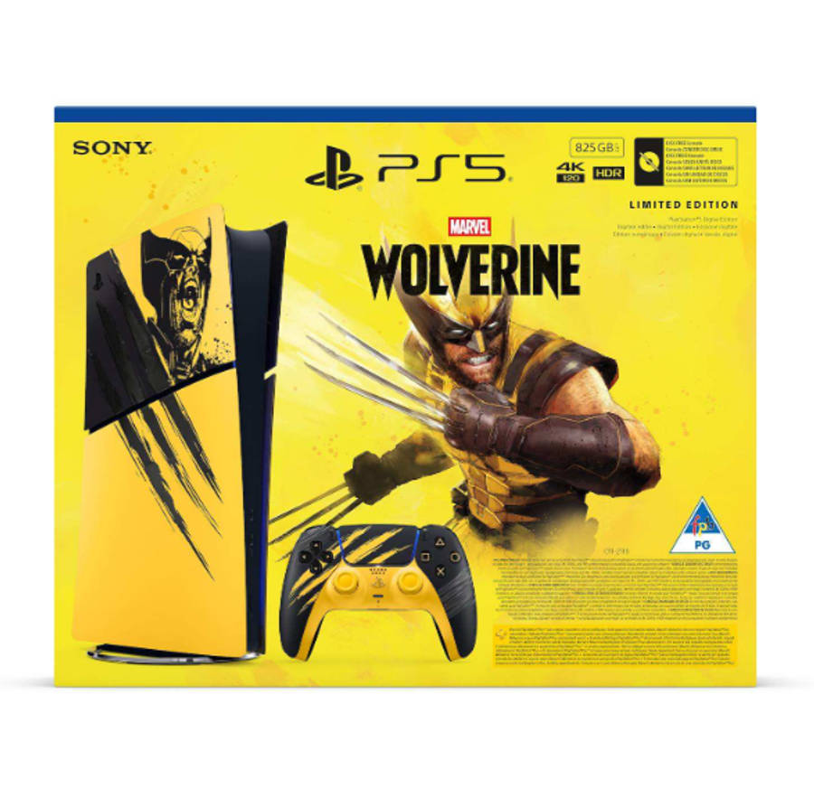 PlayStation 5 Digital Edition  Marvel's Wolverine Battle Yellow Limited Edition Bundle