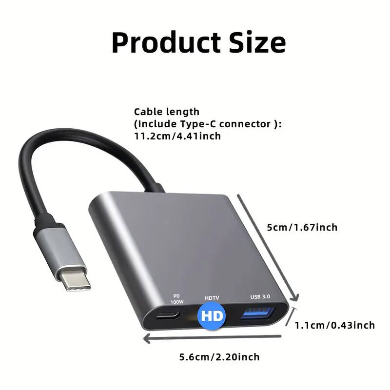 3-in-1 Type-C Hub