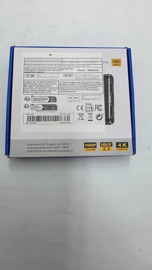  USB 3.0 HDMI Video Capture Card  1080P 60FPS | 4K Support 