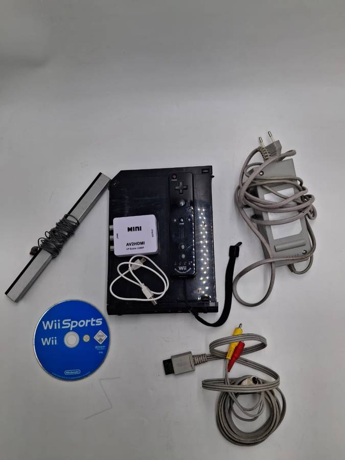  Nintendo Wii Console Bundle + Wii Sports + AV2HDMI Converter | Complete Plug & Play Package