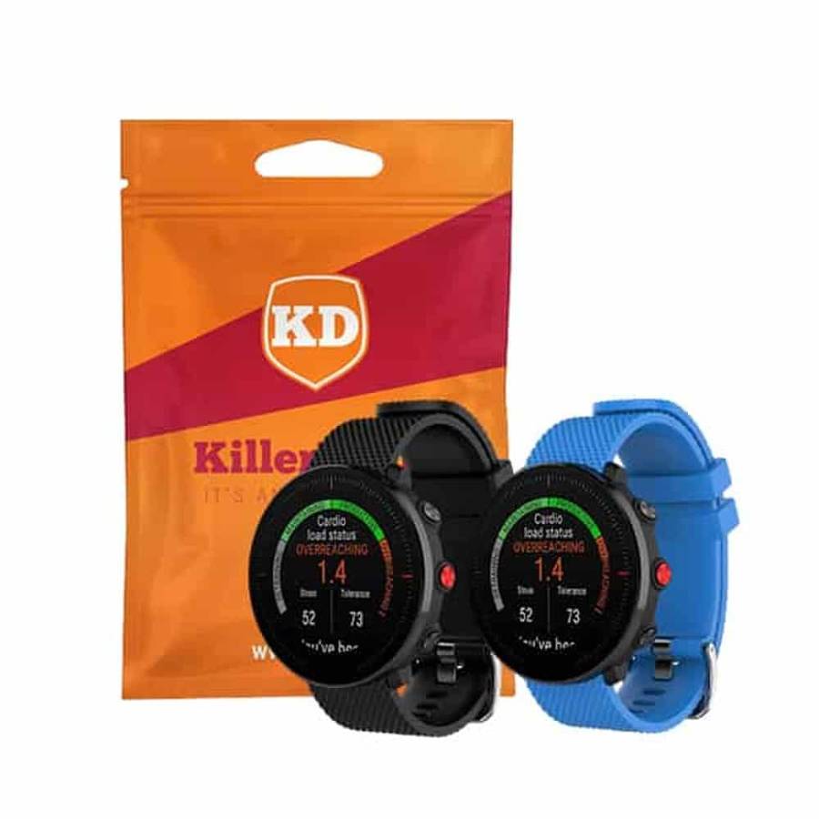 Killer Deals 22mm Silicone Strap for Polar Vantage M (M/L)- Black + Blue Combo
