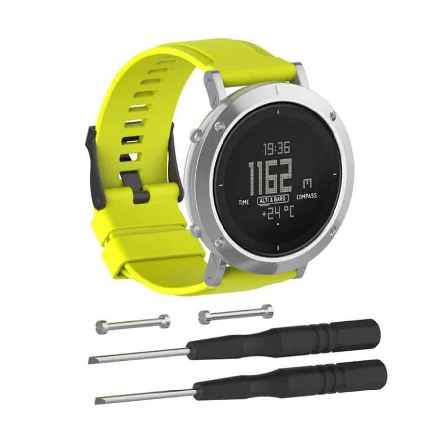 Killer Deals Sporty Silicone Strap for Suunto Core- Black + Yellow Combo