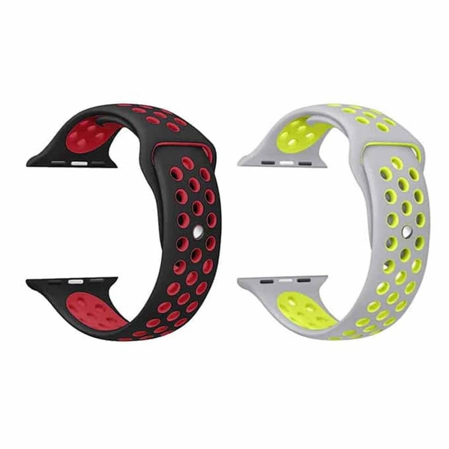 Killer Deals Silicone Strap for 38/40/41mm Apple Watch- Red + Grey- M/L