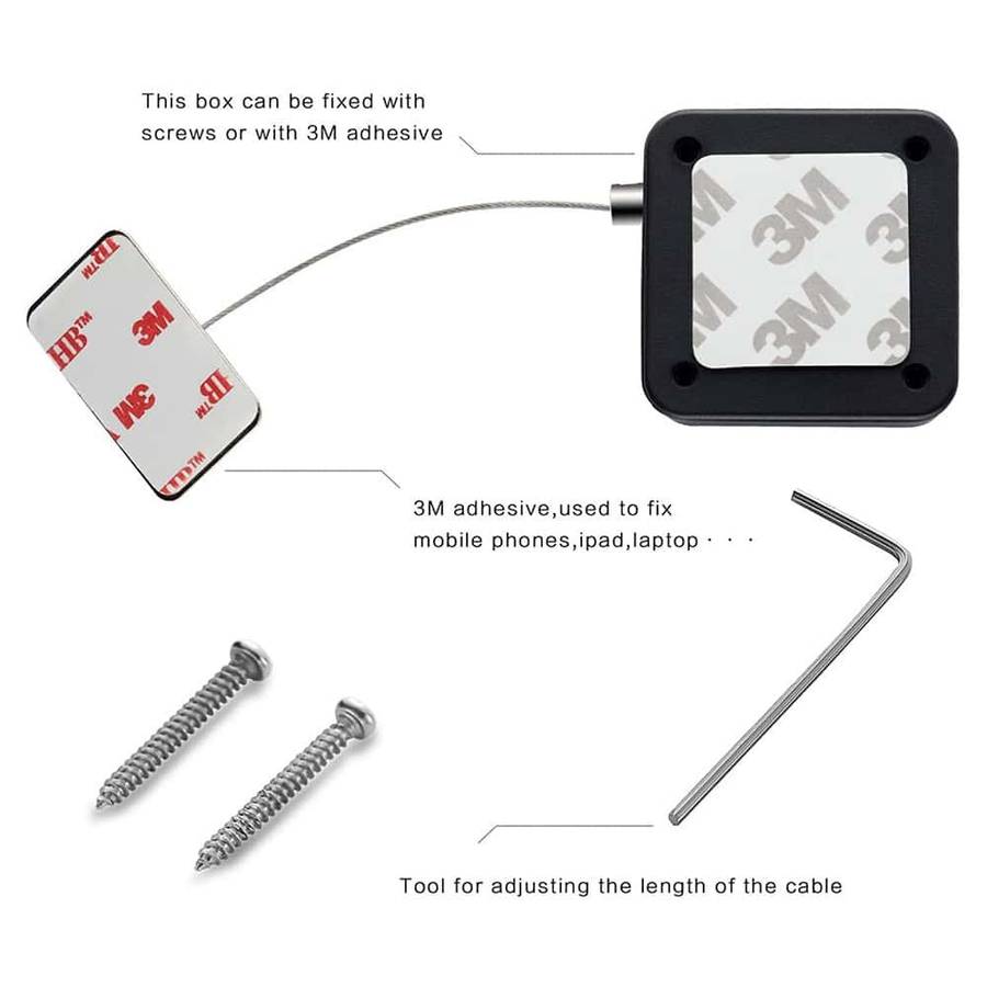 Killer Deals Anti-Theft Retractable Cable Lock for Tablet/Laptop/Smartphone x 10 Combo