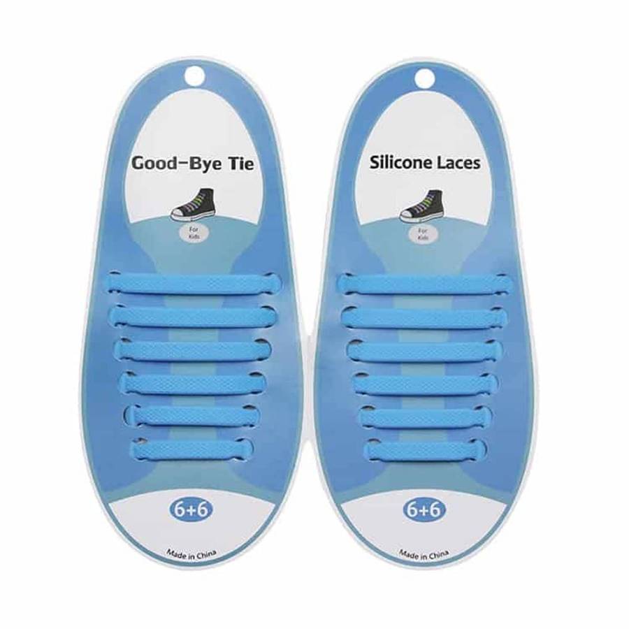Killer Deals elastic lazy no-tie silicone speed laces - Light blue (Kids)