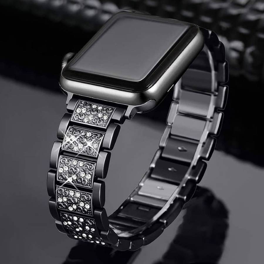 Killer Deals 42/44/45/49mm Apple Watch SE diamond rhinestone strap + tool - Silver