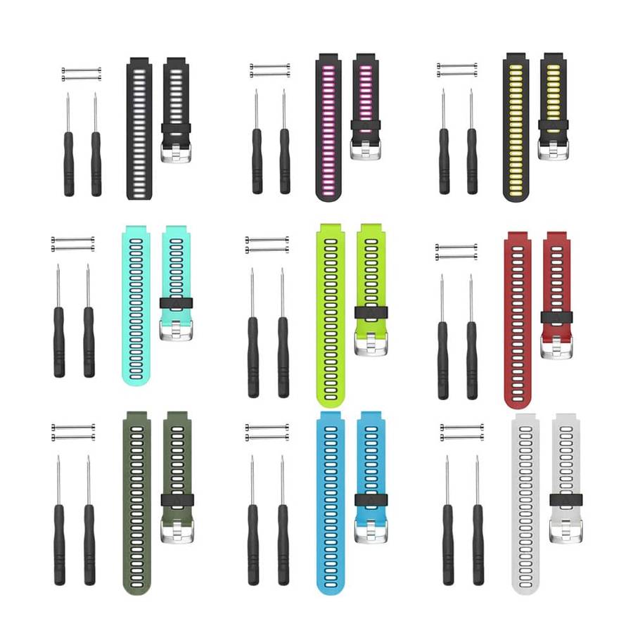 Killer Deals Silicone Strap for Garmin Forerunner 220/ 230/ 235/ 620/ 735- White & Black