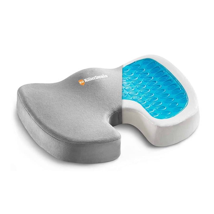 Killer Deals Back Support Gel Memory Foam Office Desk Chair Cushion x 2 Combo