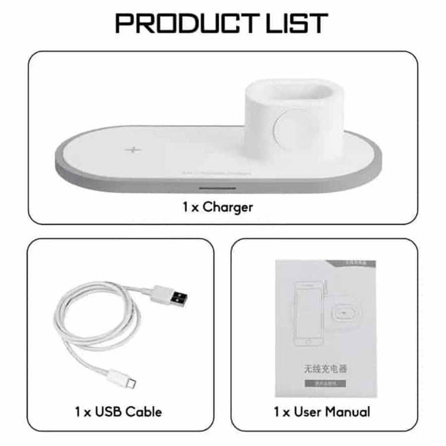Killer Deals 3-in-1 Wireless Apple Charger for iPhone, iWatch & AirPods