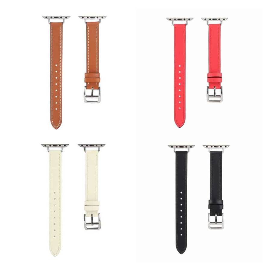 Killer Deals Slim Leather Band Strap for Apple Watch 38/40/41mm - White