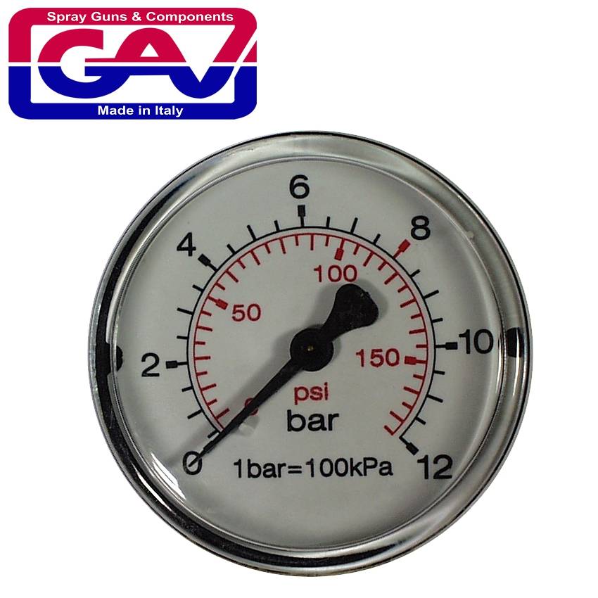 GAV PRESSURE GAUGE 50MM 1/8 REAR