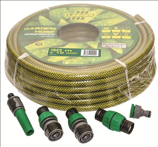 HOSE PIPE 10 YEAR 12MMX30M WITH FITTINGS LASHER FG07002