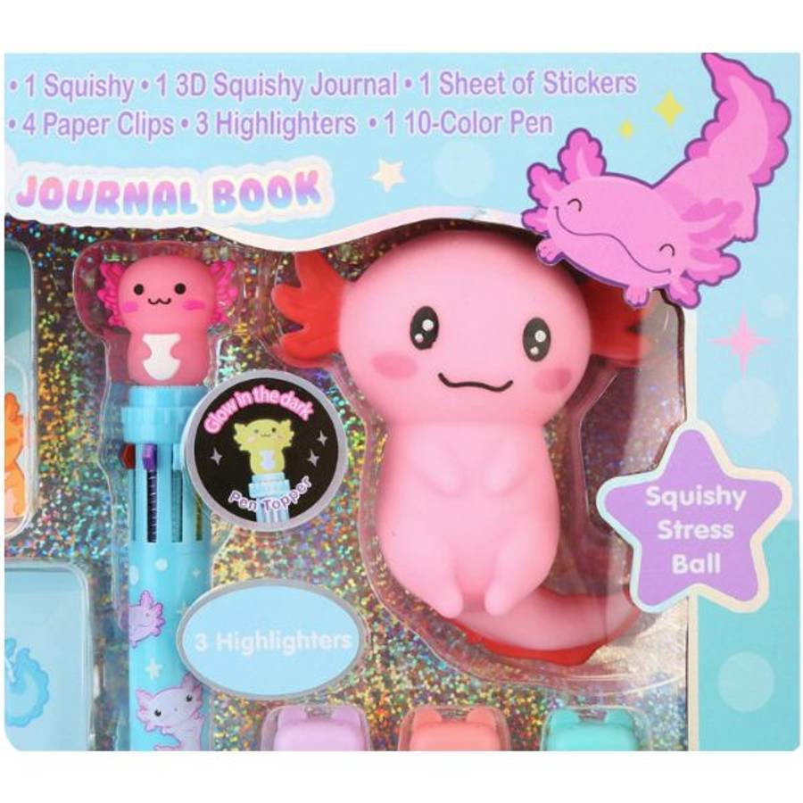 Hot Focus Sweet Critter Axolotl Squishy Journal Set