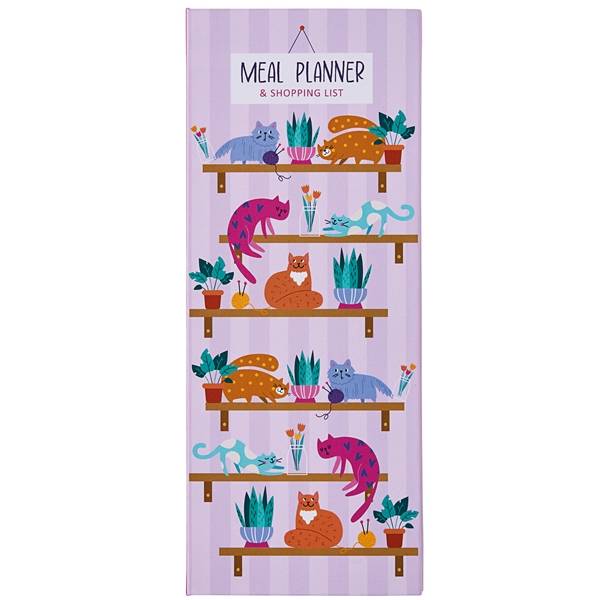 Cattitude Magnetic Weekly Meal Planner - 52 Tear-Off Pages with Fridge Magnet