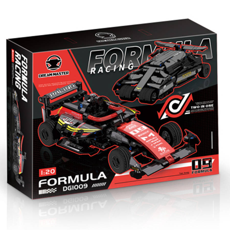 Formula Racing Car Building Blocks Red 2-in-1