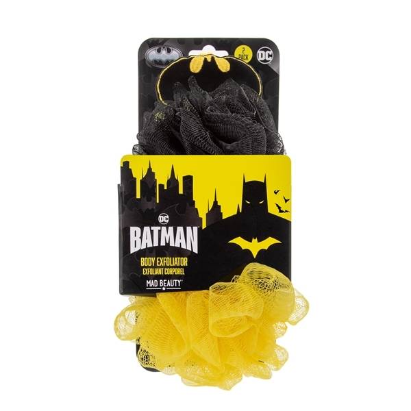 Batman Body Exfoliator Duo Set/2 - Black & Yellow Body Puff/Loofah
