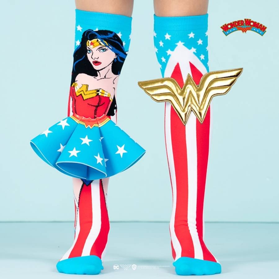 DC Wonder Woman Knitted Knee-High Socks, 3D Tutu, Ages 6-99