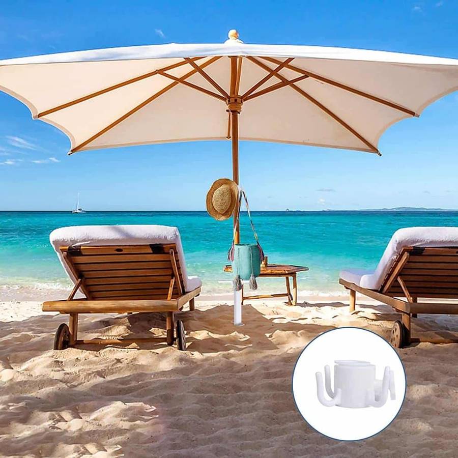 Killer Deals Beach Umbrella Holder Anchor Screw Stake & Towel Hook Set