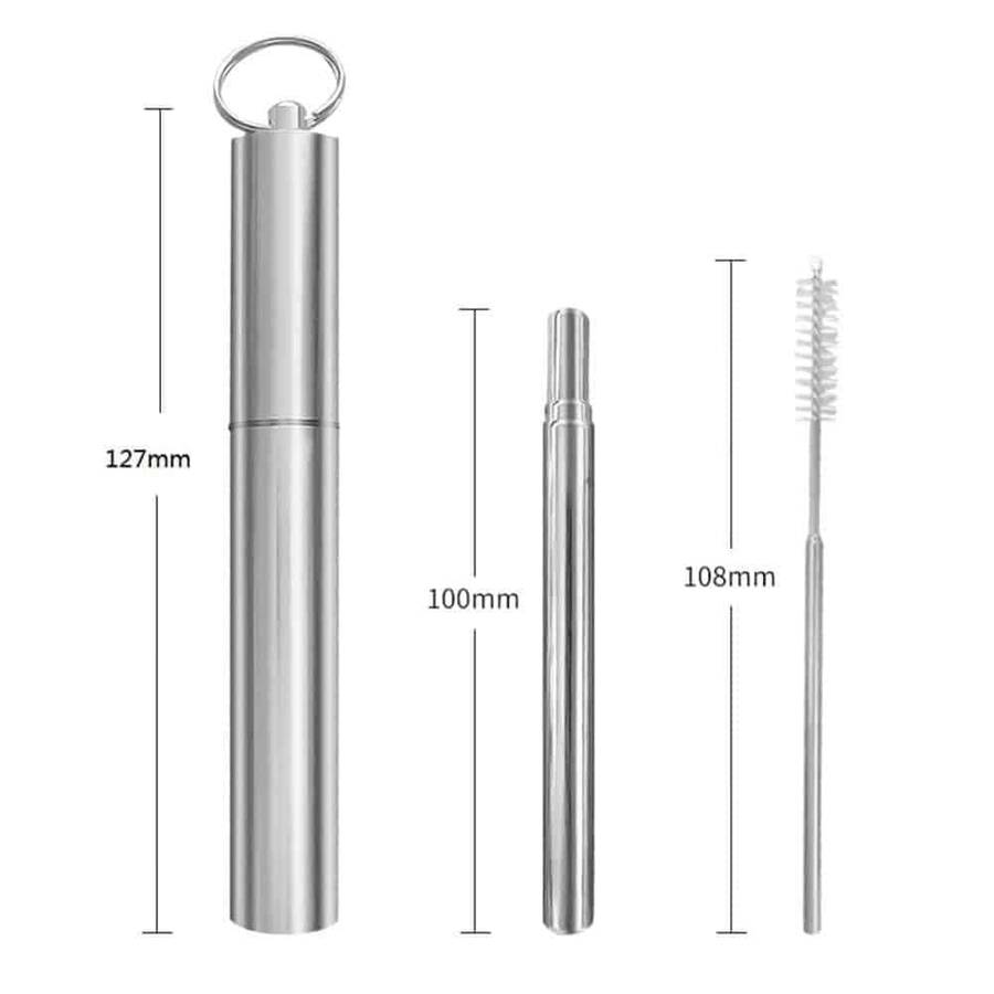 Killer Deals Stainless Steel Metal Reusable Telescopic Drinking Straw