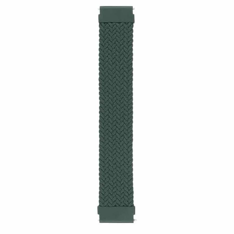 Killer Deals 22mm Universal watch braided elastic loop strap - A.green (M/155mm)