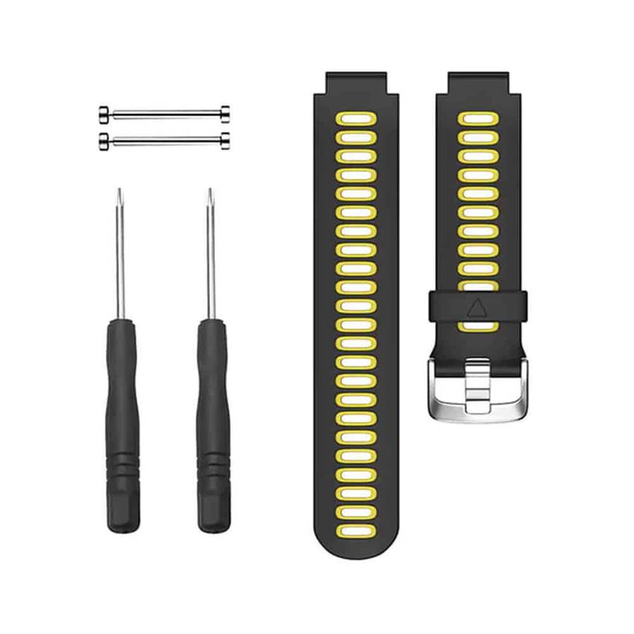 Killer Deals Silicone Strap for Garmin Forerunner 220/ 230/ 235/ 620/ 735- Black & Yellow