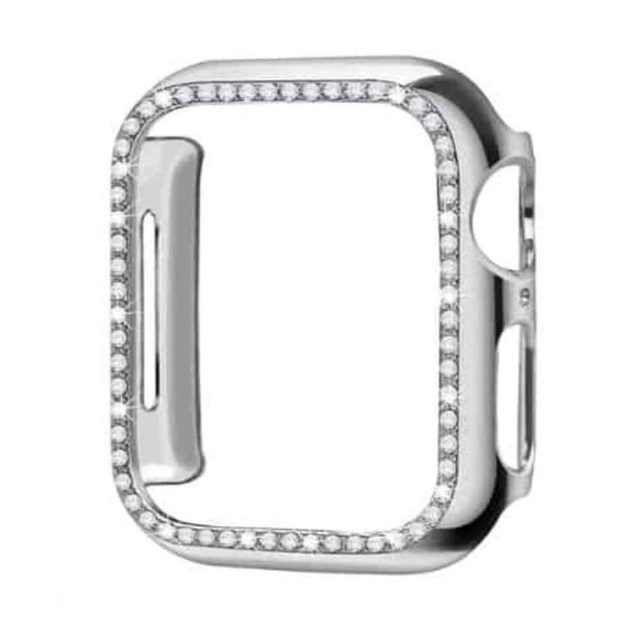 Killer Deals 44mm Apple Watch Rhinestone PC Shiny Protective Frame - Silver