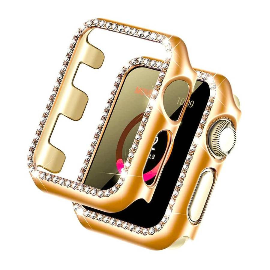 Killer Deals 44mm Apple Watch Rhinestone PC Shiny Protective Frame - Silver