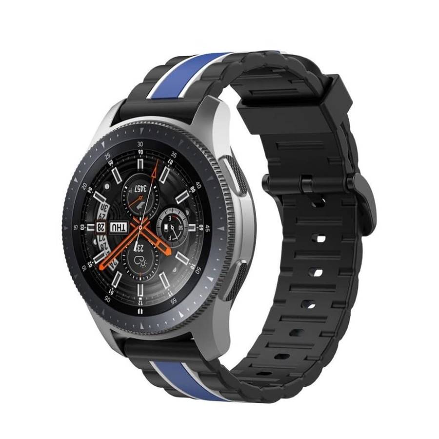 Killer Deals 22mm Universal Watch Silicone Strap- Black + Blue