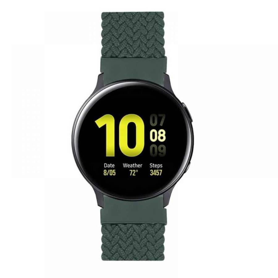 Killer Deals 22mm Universal watch braided elastic loop strap - A.green (M/155mm)