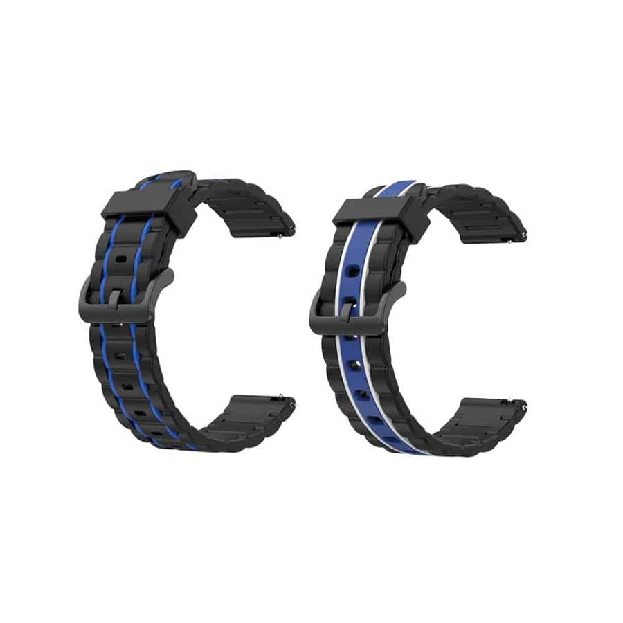 Killer Deals 22mm Universal Watch Silicone Strap- Black + Blue