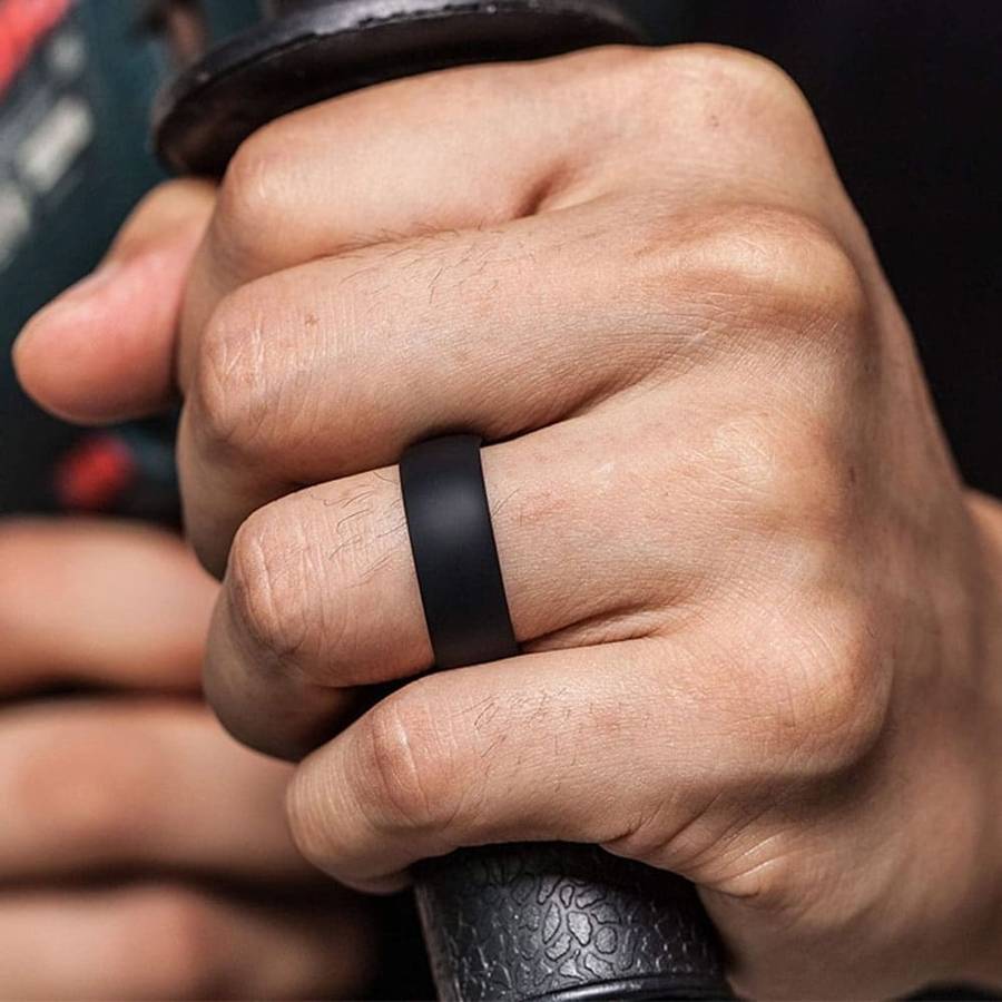 Killer Deals Men's Wedding Exercise Silicone Ring- 8mm- White- RSA V 1/2