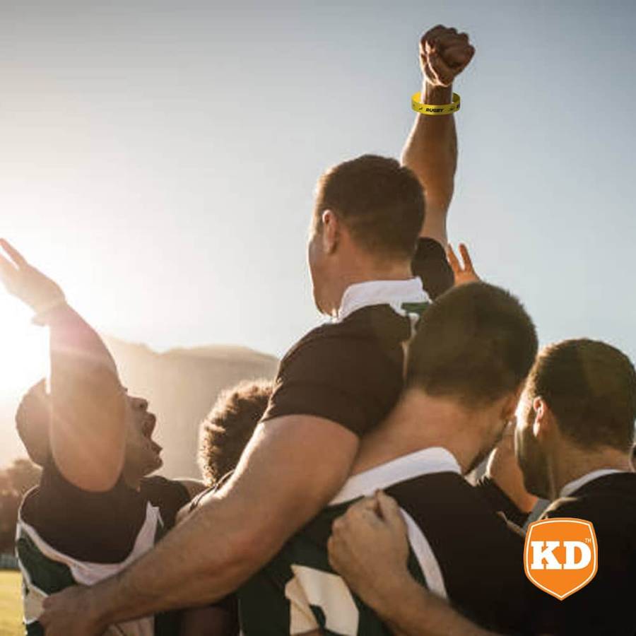 Killer Deals Debossed "Rugby" Silicone Wristband Bracelet- 6 Pack