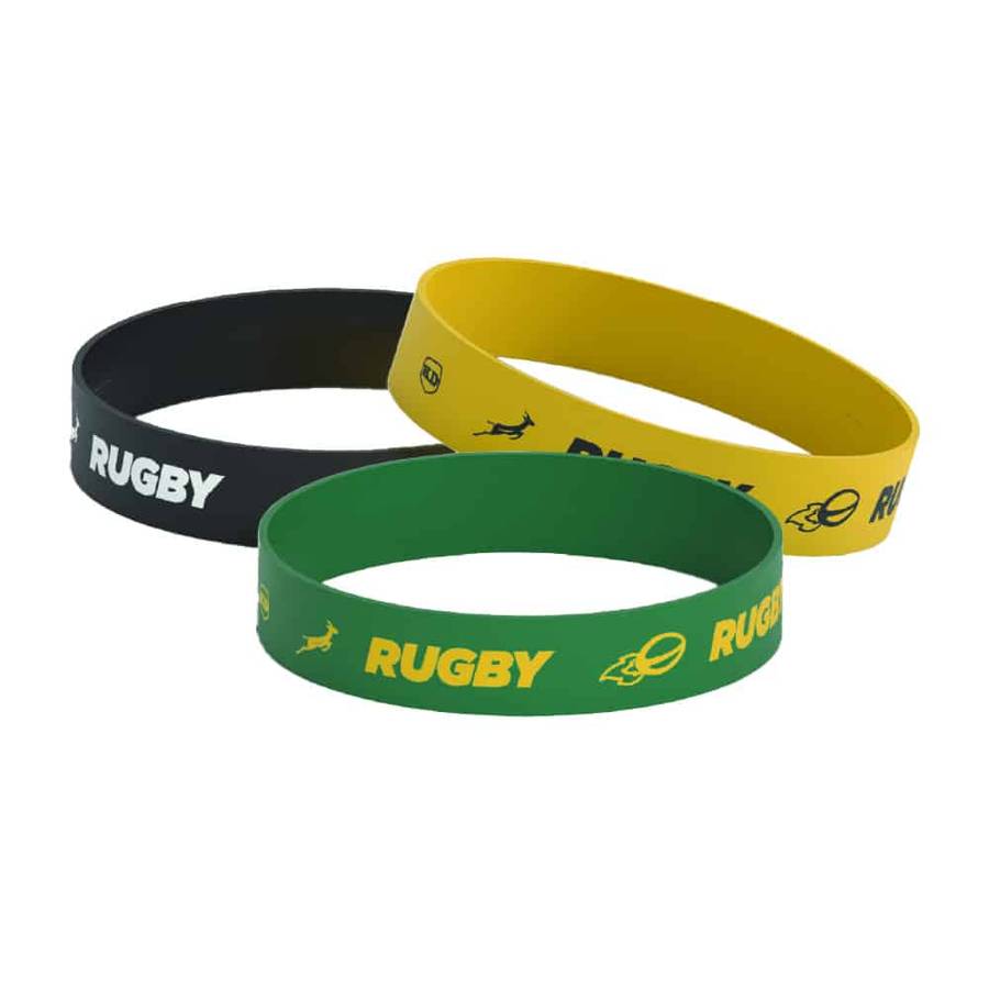 Killer Deals Debossed "Rugby" Silicone Wristband Bracelet- 6 Pack