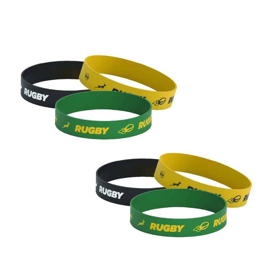 Killer Deals Debossed "Rugby" Silicone Wristband Bracelet- 6 Pack
