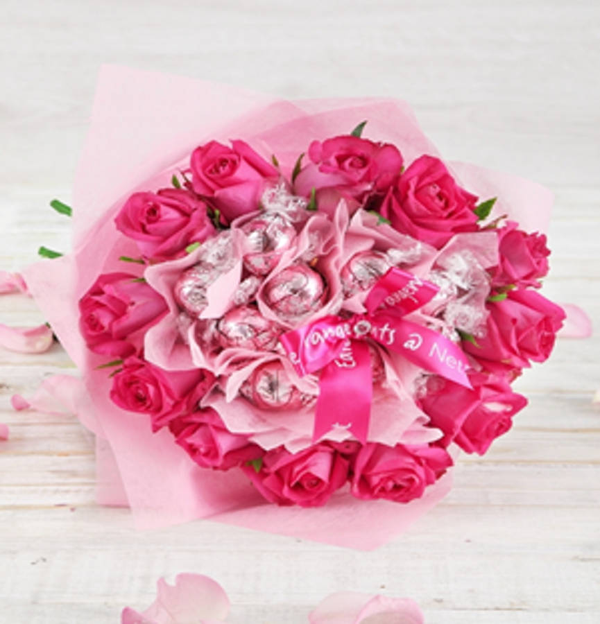 Pink Bliss Rose and Lindt Bouquet