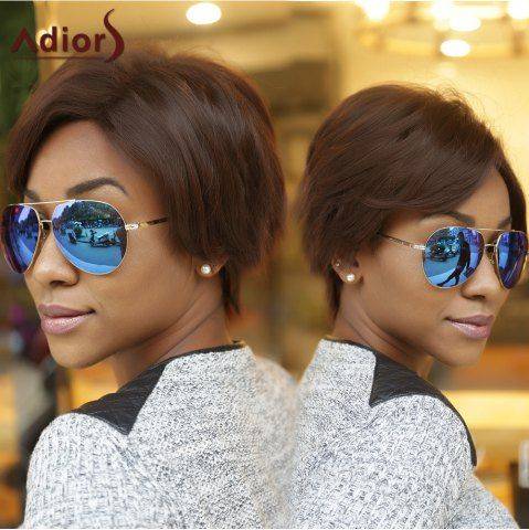 Short Fluffy Straight Side Bang Wig