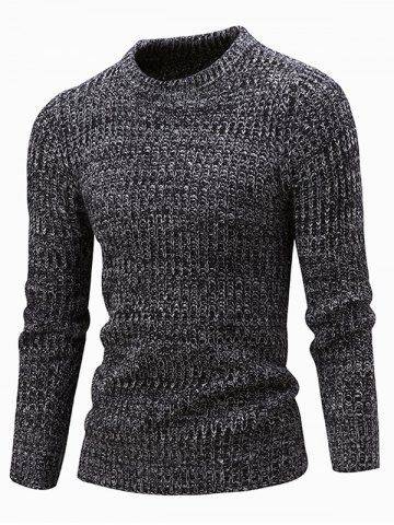 Crew Neck Ribbed Knitted Sweater - Large