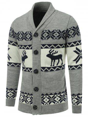 Reindeer Snowflake Christmas Cardigan - Small