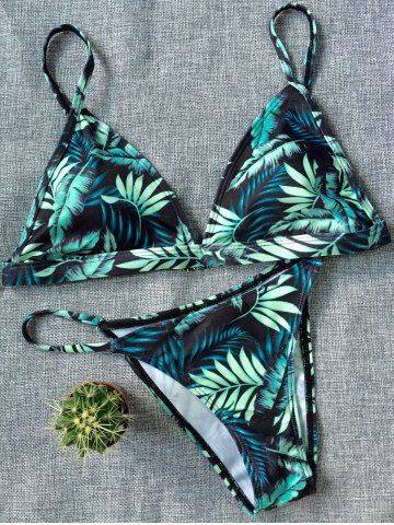 Tropical Print String Bikini Set