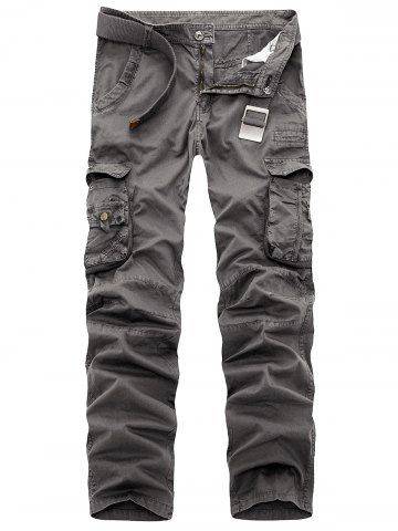 Zipper Fly Straight Leg Cargo Pants