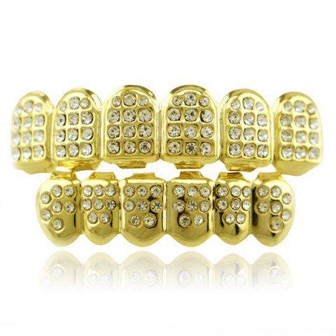 Hip Hop Rhinestone Top Bottom Teeth Grillz Set